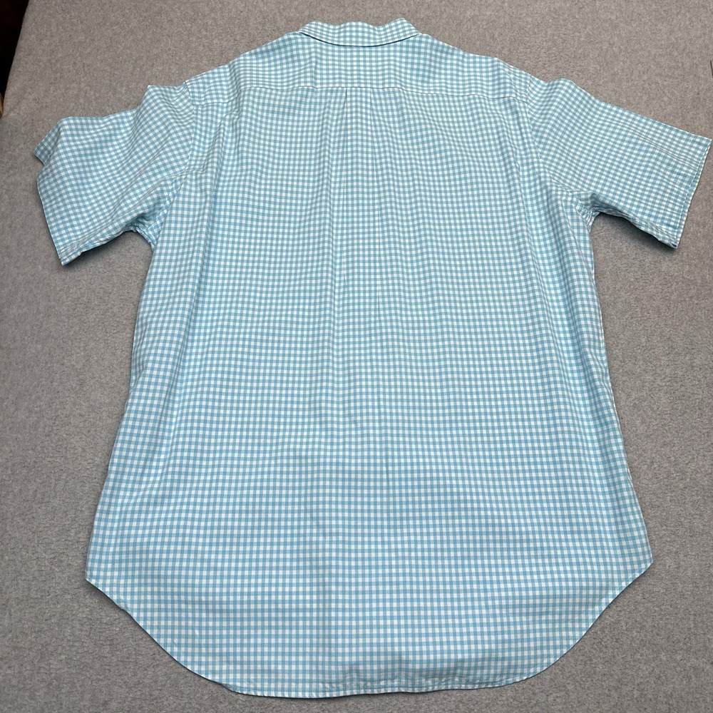 Vintage‎ Ralph Lauren Button Down Shirt Men XLT TALL Blue Check Plaid Flesh Pony - Picture 8 of 9